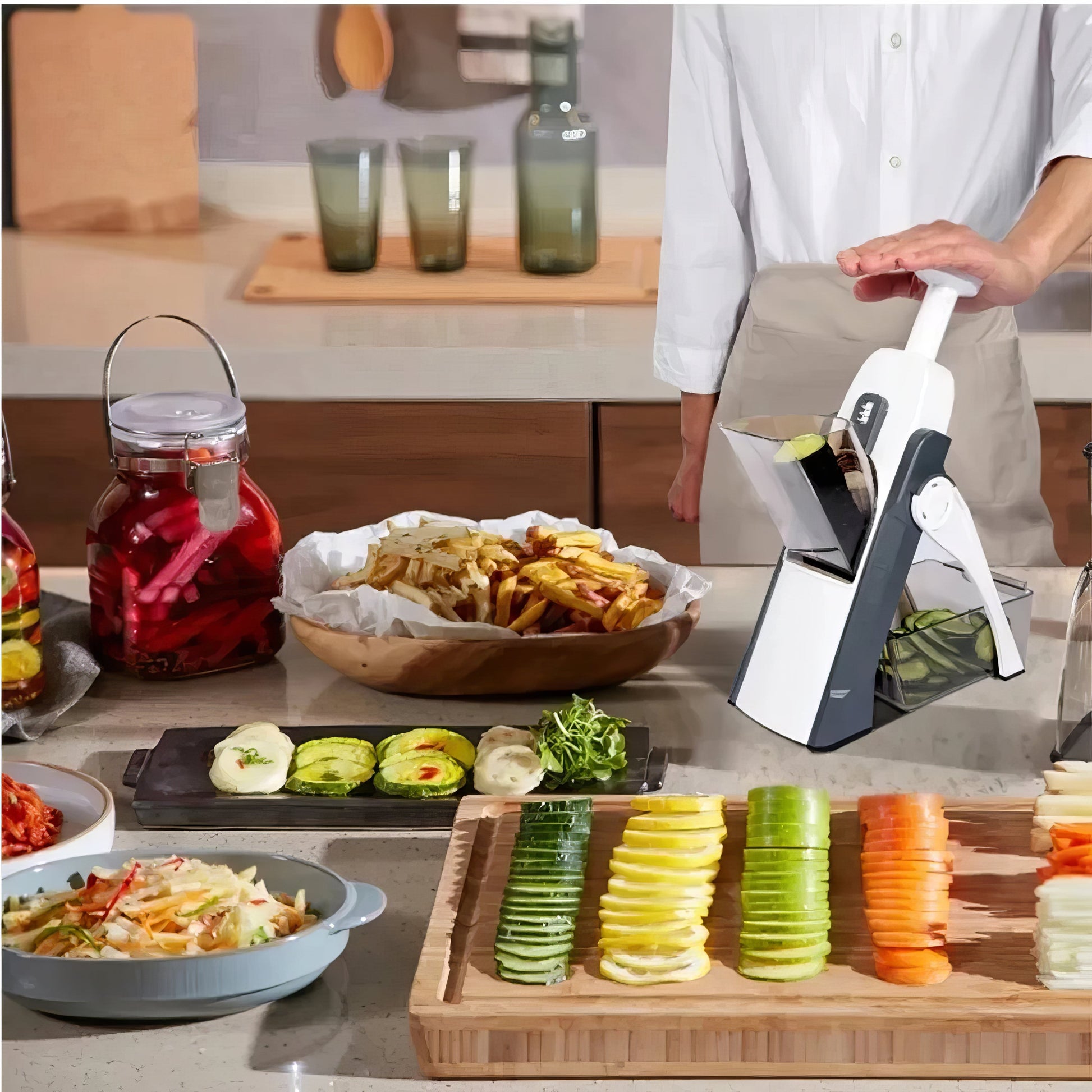 🔪 ¡Corta como un chef, sin riesgos! La Mandolina Más Segura del Mercado 🔪
