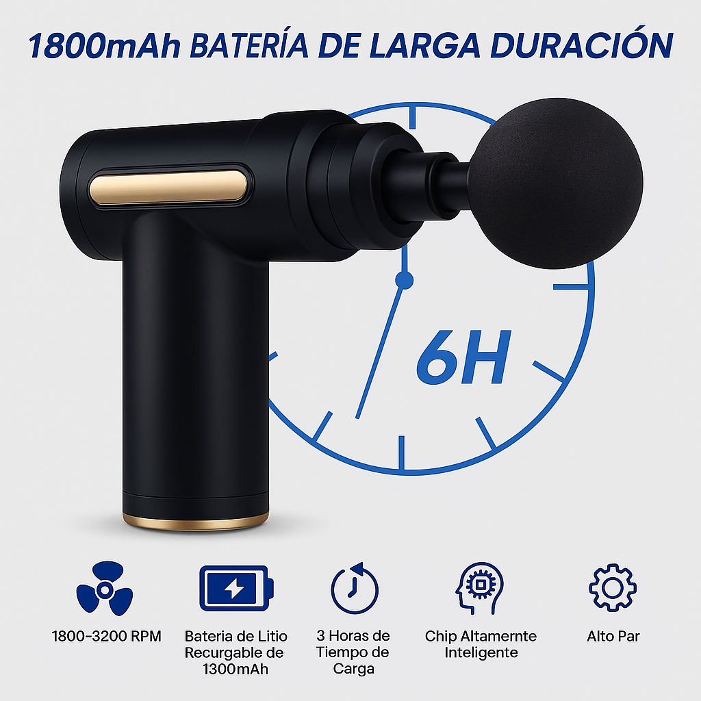 Mini Pistola Masajeadora + Accesorios