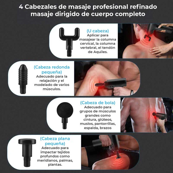 Pistola Masajeadora Profesional 4 en 1💆‍♂️💆‍♀️